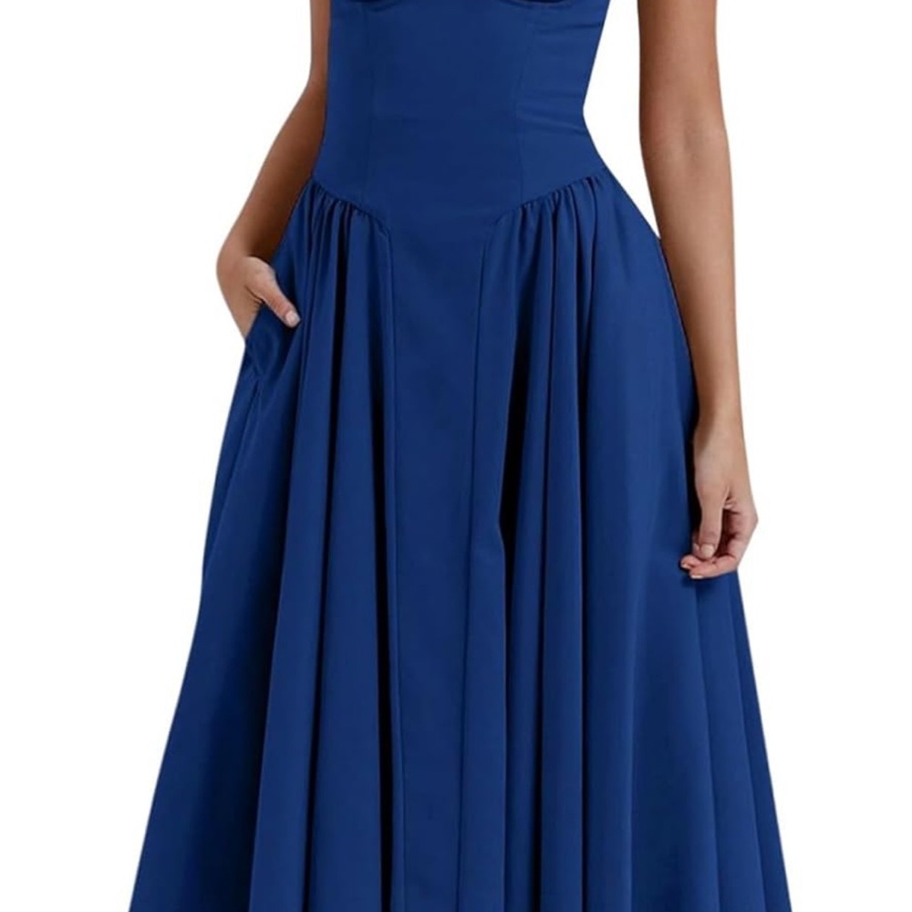 Elegant Blue Midi Dress